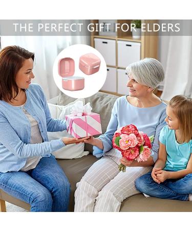 Denture Box Dental Bath with Strainer Portable False Teeth Storage Container Dual Purpose Hygienic Denture Case for Storage and Immersion of Mouthguards Retainers and Dental Appliances (Pink) - Buy Online on GoSupps.com