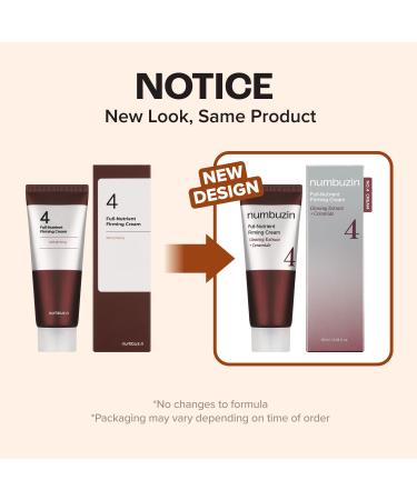 numbuzin No.4 Cream | Full-Nutrient Firming Cream | Skin Elasticity Wrinkle Care Anti-aging Deeply Nourishing Hydration | Red Ginseng Panthenol Niacinamide Bifida | 2.02 fl. oz. - Buy Online on GoSupps.com