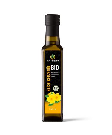 Herballand organic night candle oil 250ml - evening primrose oil cold -pressed natural clean vegan - take food oil for cooking & pure also in other bottle sizes 500ml & 1 liter - Premium quality 250 ml (1 Pack)