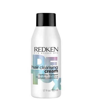 Redken Detox Hair Cleansing Cream Clarifying Shampoo | For All Hair Types | Removes Buildup & Strengthens Hair Cuticle 1.7 Fl Oz