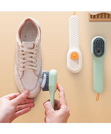 Flintronic Shoe Brushes with Soap Dispenser Automatic Liquid Adding Household Cleaning Tool Washing Brush for Clothes Shoes Easy Scrubbing Of Large Areas(Green Contain 1 Hook) 1 Pcs - Buy Online on GoSupps.com