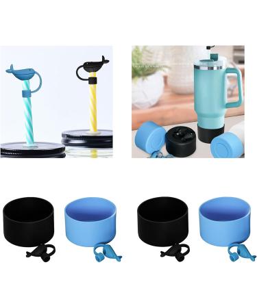 Heat Resistant Silicone Cup Sleeve Set Slip Straw Cap Water Bottle Boots Silicone Straw Cover Friendly Cup Accessories for Home Office Travel Travel - Buy Online on GoSupps.com