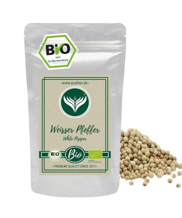 Azafran ORGANIC pepper (whole peppercorns) suitable for pepper mills white 250g 250 g (1 pack)