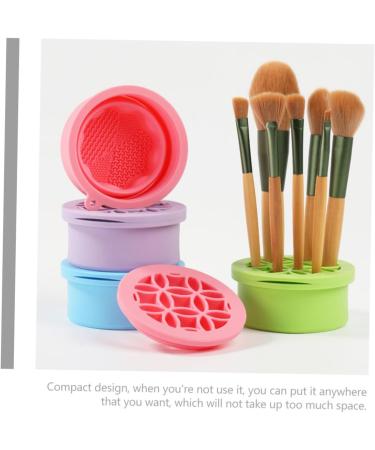 Mipcase Silicone Makeup Brush Cleaner Makeup Brush Washing Mat Brush Washing Tool Makeup Brush Cleaning Mat Makeup Brush Organizer Makeup Sponge Cleaners Brush Holder Silica Gel Pink Fold 10x8.5cm Pink - Buy Online on GoSupps.com