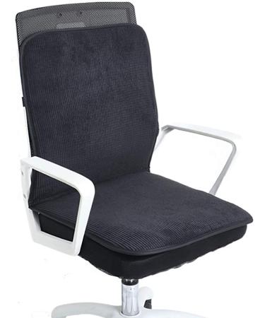 Heated seat cushion for office chairs hips and back synchronous heating with intelligent temperature controller and 3 temperature settings of automatic shutdown.