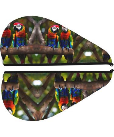 Colorful Parrots Coral Velvet Hair Cap | Drying Cap for Curly & Thick Hair | Anti-Frizz Black - Best eCommerce Choice - Buy Online on GoSupps.com