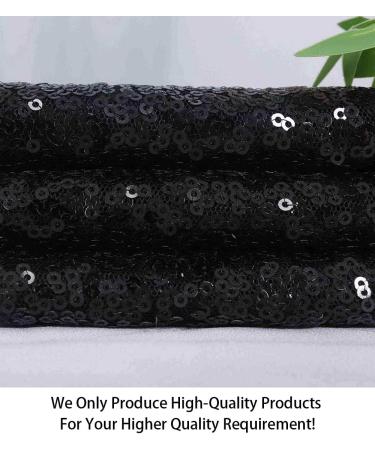 3 Feet Sequin Fabric by The Yard - Xmas Decor Tablecloth Linen - 1 Yard Black - Buy Online on GoSupps.com