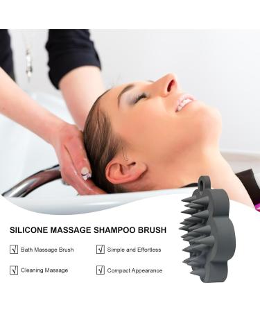 Poupangke Shampoo Brush | Silicone Shampoo Massager for Adults & Kids | Head Skin Massage Device - Dark Gray - Buy Online on GoSupps.com