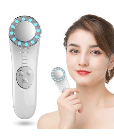 Facial Massager, Skin Care Tools 7 in 1 Face Lifting Machine, Galvanic Facial Machine Face Tightening Machine for Skin High Frequency Facial Machine White