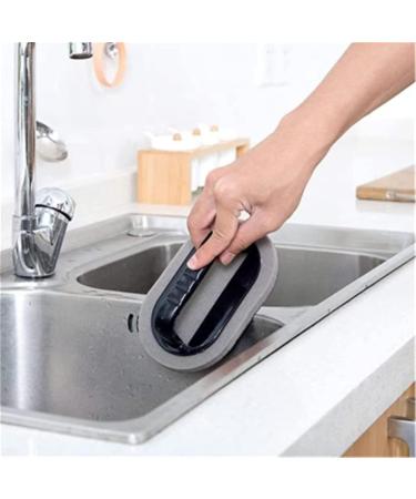 Emery Sponge Kitchen Pot Brush Emery Sponge Brush with Handle Kitchen Pot Brush Rust Cleaning Tool Emery Sponge Brush Eraser Scrub Sink Pot Dish Scrubber Bathroom Cleaning Brush Brown - Buy Online on GoSupps.com