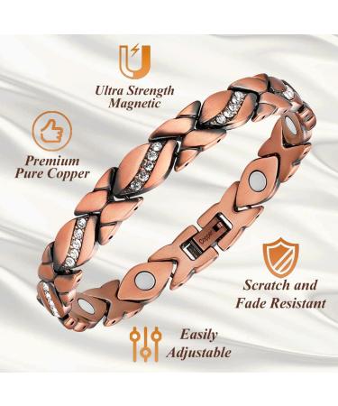 Cigmag Copper Bracelet for Women - Ultra Strength Magnet, 99% Pure Copper, Adjustable Tool & Gift Box - Magnetic Field Therapy - Buy Online on GoSupps.com