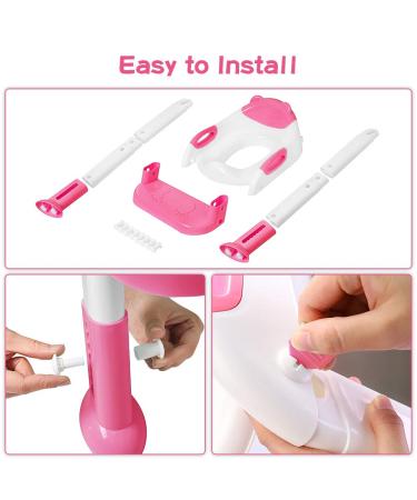 Potty Training Seat with Step Stool Ladder  Potty Training Toilet Seat for Boys Girls Kids Toddlers  Soft Cushion  Safety Handle  Anti-slip Step Pads  Baby Toddler Potty Seat for Toilet Baby Pink - Buy Online on GoSupps.com