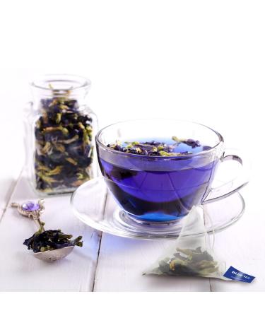 Premium Butterfly Pea Flower Tea - 10 Tea Bags (20 Cups) | Natural Blue Iced Tea Cooler | Non GMO | Refreshing Cocktails & Mocktails | Directly Sourced - Buy Online on GoSupps.com