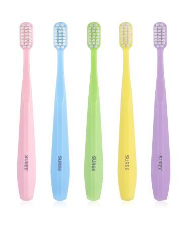 Suree Extra Soft Toothbrush for Sensitive Teeth and Gums (5 Pack), Ultra Soft Toothbrush with 10000 Micro Nano Bristles for Adults and Elderly 5 Packs (No Case) - Buy Online on GoSupps.com