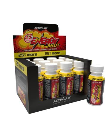 Activlab Energy Shot - 100 ml of caffeine drink with vitamin C and B vitamins taurine - sugar -free - 12 shots in a practical box energy drink caffeine vitamin C b -vitamine taurin sugar -free