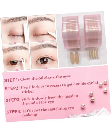 FOMIYES 2 Sets Double Eyelid Sticker Lace Eyelid Stickers Eye Beauty Tape Double Sided Sticky Tape Invisible Eyelid Strips Clear Tape Double Eyelid Fiber Pink Makeup Tools Beautiful Eyes - Buy Online on GoSupps.com