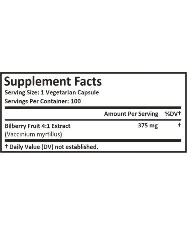 Real Herbs Bilberry Extract 1500mg - 4:1 Extract for Vision, Circulation, Cardio Health - 100 Vegetarian Capsules - Buy Online on GoSupps.com