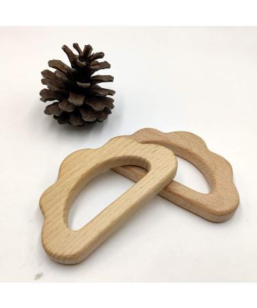 Natural Wood Cloud Teether Toys - DIY Teething Necklace Pendant Set - Buy Online on GoSupps.com