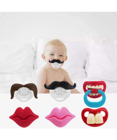 Shop Gothrain 6-Pack Cute Funny Lips Baby Pacifiers | Soft Silicone Designs for Christmas & Halloween Props - Buy Online on GoSupps.com