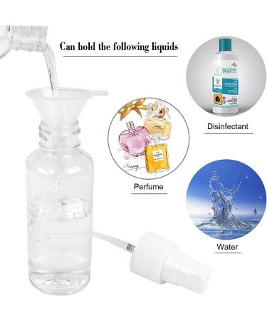 HTHL 6 PCS Set 50ML Spray Bottles Plastic Transparent Mist Spray Bottles with 2 Funnels and 1 Sheet Label Empty Travel Atomiser Refillable Liquid Containers for Perfume Cosmetic and Liquids - Buy Online on GoSupps.com