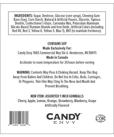 Shop Candy Envy Assorted 1 Inch Gumballs - 2lb Bag | 113 North American Made & Kosher Certified Gumballs International Shipping Available - Buy Online on GoSupps.com