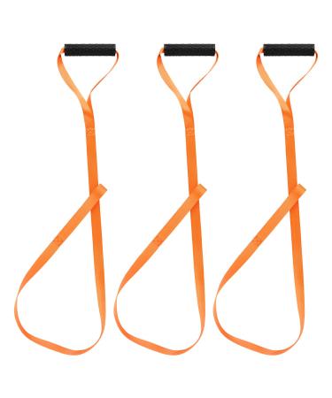 WXJ13 3 Piece Orange Deer Towline with Comfortable Handle, Suitable for Hunters to Drag Wood and Large Animals