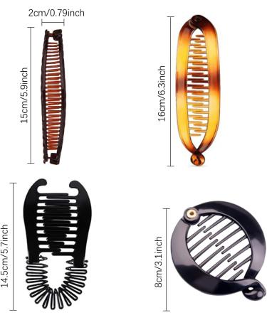 CTPJST Banana Hair Clips Set Vintage Fishtail Hair Clip 12 Pieces 4 Styles Accessory for Women Girls Long Curly or Straight Hair - Buy Online on GoSupps.com