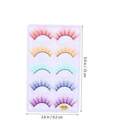 BESTOYARD 5 Pairs Colored Fake Eyelashes - Pink Party & Cosplay Lashes for Halloween | Fluffy Fiber False Lashes - Buy Online on GoSupps.com