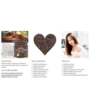 Arabica Coffee Scrub 100% Pure & Natural Face Body Hand Foot Leg Exfoliator Anti-Cellulite Wrinkle Stretch Marks 100g - Buy Online on GoSupps.com