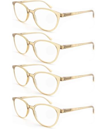 MODFANS Set of 4 Round Reading Glasses for Men & Women - Stylish Comfortable +1.00 Yellow Reading Aids - Buy Online on GoSupps.com