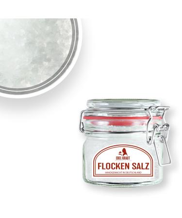 Noble herb |Norwegian flock salt in the premium glass 130g - sea salt flakes salt flakes Sea salt - salt flakes for steaks vegetables and much more.- Sea Salt Flakes Sea salt flakes
