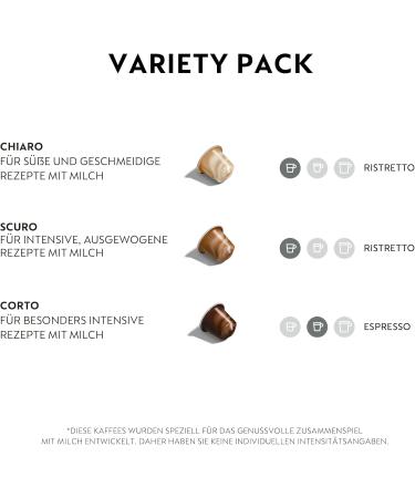 Nespresso Barista Creations Trio Vanilla Eclair Cr me Br l e Cocoa Truffle Oude variaties Vanilio Caramelito Ciocattino 30 capsules - Buy Online on GoSupps.com