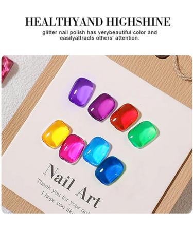 Gel Polish Set Colorful Gel Polish Fashionable Nail Polish Glittery Gel Polish Neon Nail Polish Professional Nail Polish Perfect and Suitable for Women and Girls - Buy Online on GoSupps.com