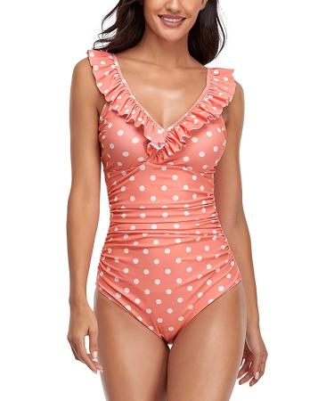 Tankini Ruffles: Swimsuit One Piece Women's Monokini Push Up Bikini V-Neck Sexy Tankini Swimsuit with Leg Swimwear Women's Tankini Tummy Control Swimsuit Women One Piece Beachwear Z-pink S - Buy Online on GoSupps.com