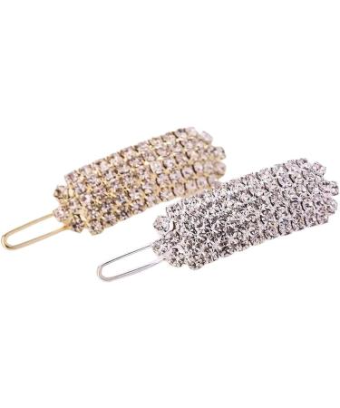 New 2025 Crystal Women Elegant Korean Design Snap Barrette Stick Metal Alloy Hairpin Hair Styling Accessories Jewelry Fashion Accessories Creative Gift - Buy Online on GoSupps.com