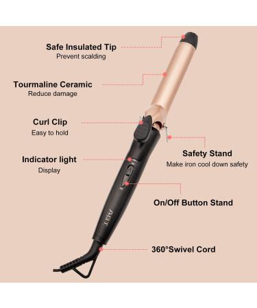1 Inch Ceramic Coating Hair Curling Iron - Professional Hair Curler with Fast Heat Up - Rose Gold - Buy Online on GoSupps.com