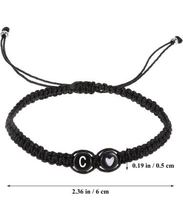VALICLUD 4pcs Black and Bracelet Letter Bracelet Rope Bracelets Braided Bracelet Women Bracelet Braided Wrist Chain Lovers Simple and Versatile Jewelry Cord Is Jade Thread 6X6X0.5CMx4pcs Black Cx4pcs - Buy Online on GoSupps.com