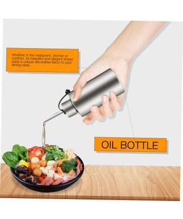 Zerodeko 1pc Stainless Steel Oil Pot Glass Olive Oil Pourer Olive with Spout Salad Glass Terrarium Olive Oil Decanter Steel Oiler Terrariums Vinegar Spout Bottle Dropshipping Kitchen Bottle 18X5.5X5.5CM Silver - Buy Online on GoSupps.com
