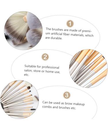 Housoutil 1 Set Set Makeup Brush Set Powder Brush Wood Handle Brush Nylon Brush Eyebrow Comb Eyebrow Brush Foundation Aluminum Tube Wooden Handle Brush Travel Major White 14.5X0.5cm White - Buy Online on GoSupps.com