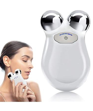Microcurrent Face Device Roller  Lift The face and Tighten The Skin  USB Mini microcurrent face Lift Skin Tightening Rejuvenation Spa for Facial Wrinkle Remover Toning (White)