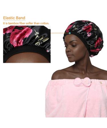 Soft Silk Hair Bonnet - Wide Band Night Sleep Cap for Comfort and Hair Loss Prevention (4 Pack) - Buy Online on GoSupps.com