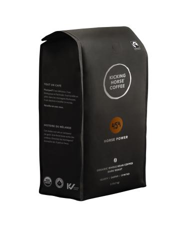 Kicking Horse Coffee, 454 Horse Power, Dark Roast, Whole Bean, 2.2 lb - Certified Organic, Fairtrade, Kosher Coffee