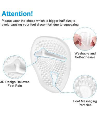 Uraqt FuSpolster Forefoot Gel Pads - 4 Pairs Silicone Shoe Inserts for High Heel Protection - Transparent Insole & Bale Pads - Buy Online on GoSupps.com