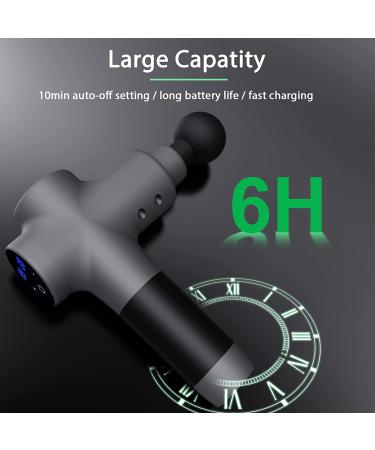 Massage Gun Deep Tissue 20 Speeds & 6 Interchangeable Heads Percussion Massager for Athletes Pain Relief - Space Gray - Buy Online on GoSupps.com