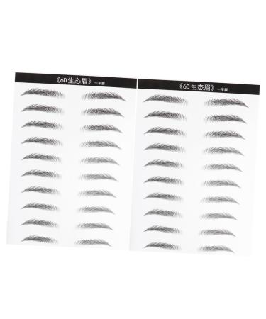 NOLITOY 2 Pairs Hair- Eyebrows Authentic Eyebrows Artificial Eyebrow Patch Eyebrow Stickers Disposable 3d 21.00X15.00X0.01CM Black