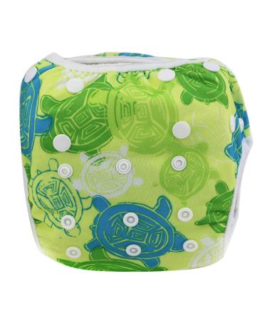 Garosa Swim Diaper Baby Infant Snap Adjustable Waterproof Swimsuit Diaper Reusable Summer Swim Nappy Training Pants for Boys Girls Swimming Lessons Free Size(Tortoise) Diapers and Diapers