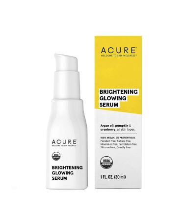 Acure Brightening Glowing Serum | 100% Vegan | For A Brighter & Appearance | Argan Oil  Pumpkin & Cranberry - Hydrates  Soothes & Adds Antioxidant Protection | All Skin Types | 1 Fl Oz Glowing 1 Fl Oz (Pack of 1) - Buy Online on GoSupps.com