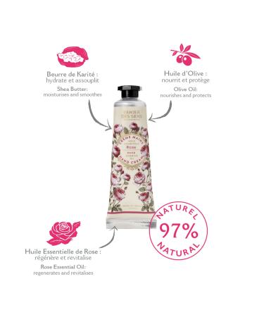 Panier des Sens Rose Hand Cream with Olive Oil & Shea Butter - 1 Fl Oz (30ml) - Made in France - 97% Natural - Buy Online on GoSupps.com