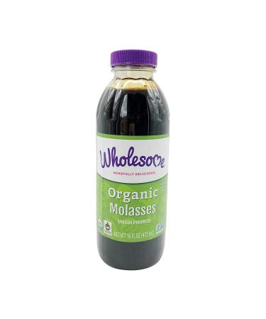 Wholesome Sweeteners Organic Blackstrap Molasses, Unsulphured, 16 oz, 2 Pack
