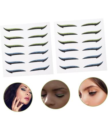 DOITOOL 12 Pairs Glitter Eyeliner Reusable Eyeliner Stickers Invisible Eye Line Strips Flash Miss Skin Patch - Buy Online on GoSupps.com